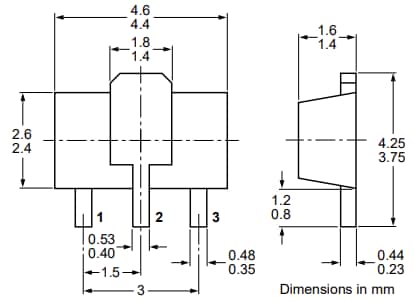 Technische Zeichnung - Nexperia PBSS5350X PNP-Bipolartransistor
